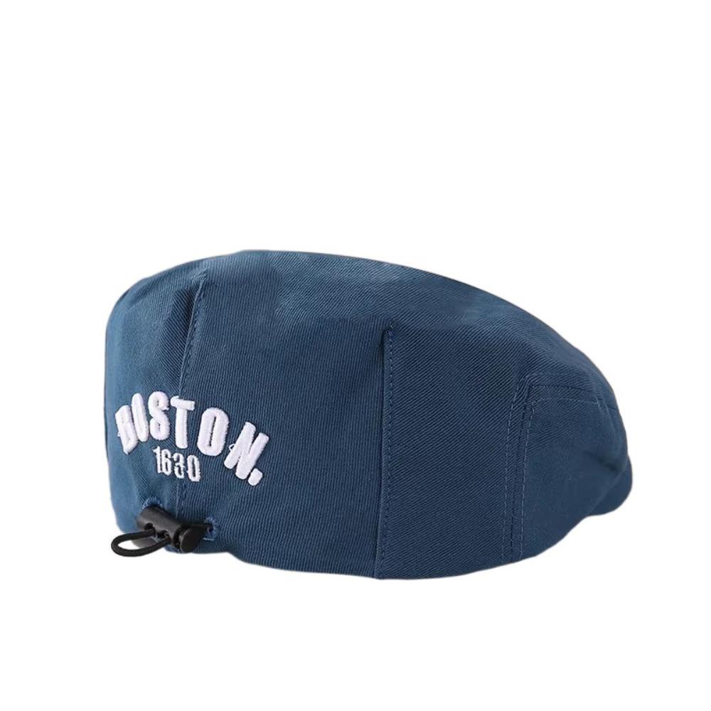 Embroidered Letter Baby Beret Hat Drawstring Newsboy Cap Adjustable Kids Peaked Cap  Girl