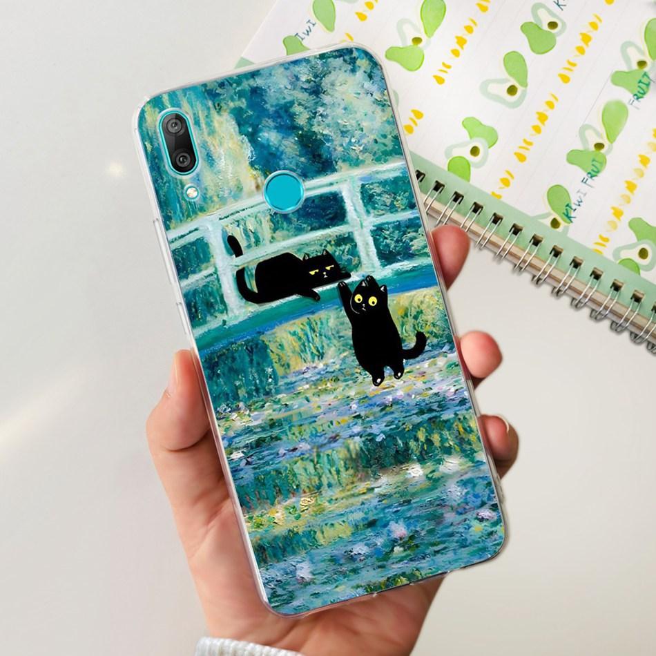 For Huawei Y7 2019 Phone Case Huawei Y7 Prime Pro (2019) DUB-LX1 LX2 LX3 Cute Panda Flower Pattern Soft Silicone TPU Cases