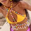 L5072Y Beaded Multi-Layer Chest Chain Bra Top