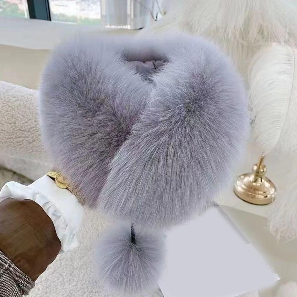 Furry Furs Warm Scarf for Winter Decorative Neck Gaiter Faux Furs Shawl Adult Teens Warm Neckwear Winter Thick Scarf