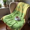 Pale Yellow Blue Polka Dot Soft Flannel Blanket Breathable Warm Throw for Office Car Sofa Kids Room Birthday Xmas Gift