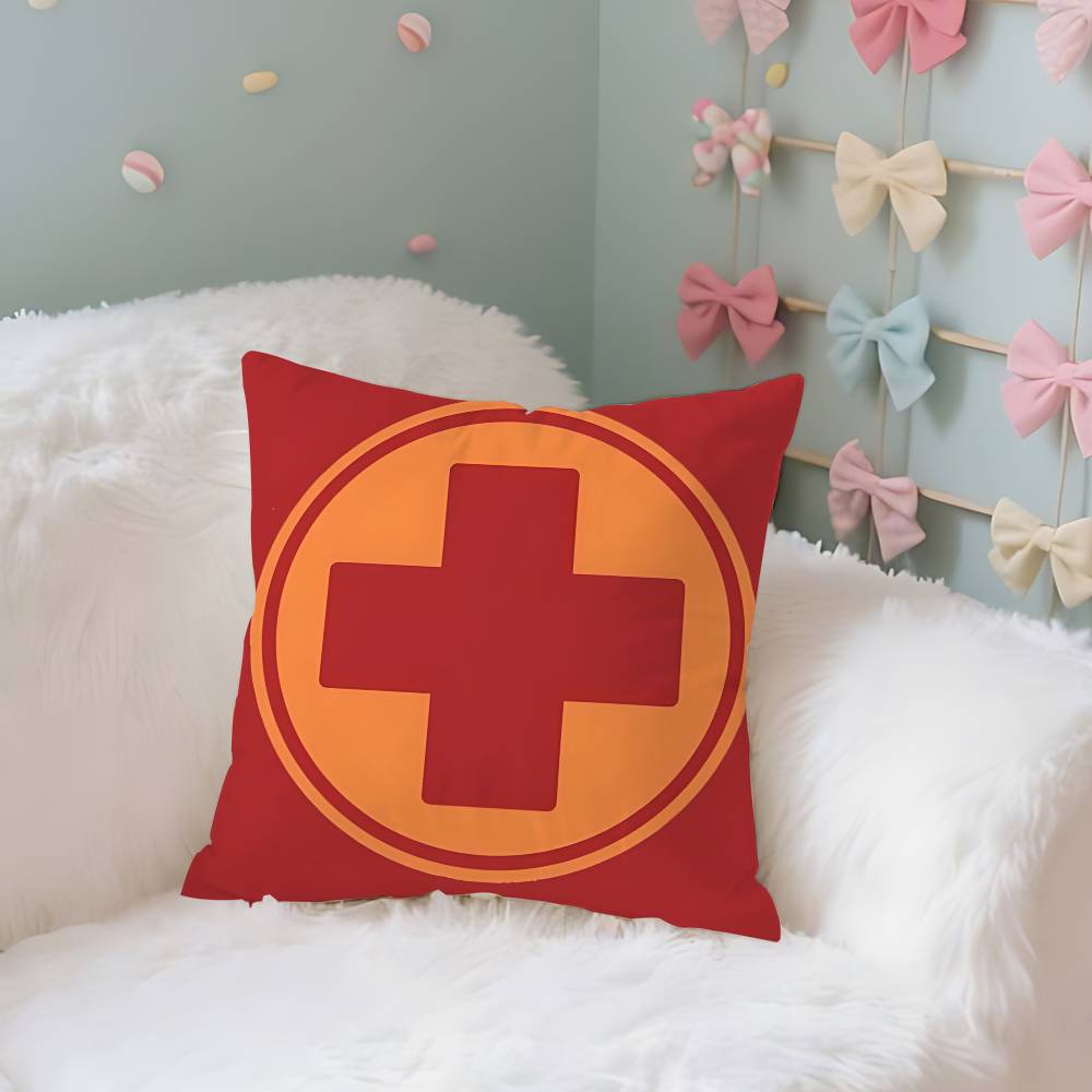 Game-T-tF2-Engineer-Explorer Red Blue TeamS Cool Throw Pillow Covers Pattern Cushion Cover Suitable For Sofa Bedroom Car Pillow