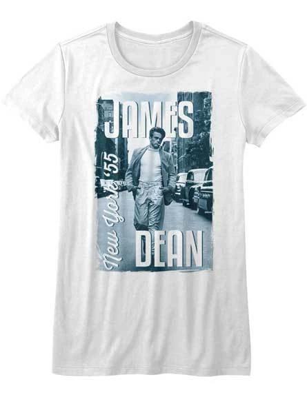 James Dean 1950 s Icon New York Streets 55 Womans Fitted T Shirt 2XL