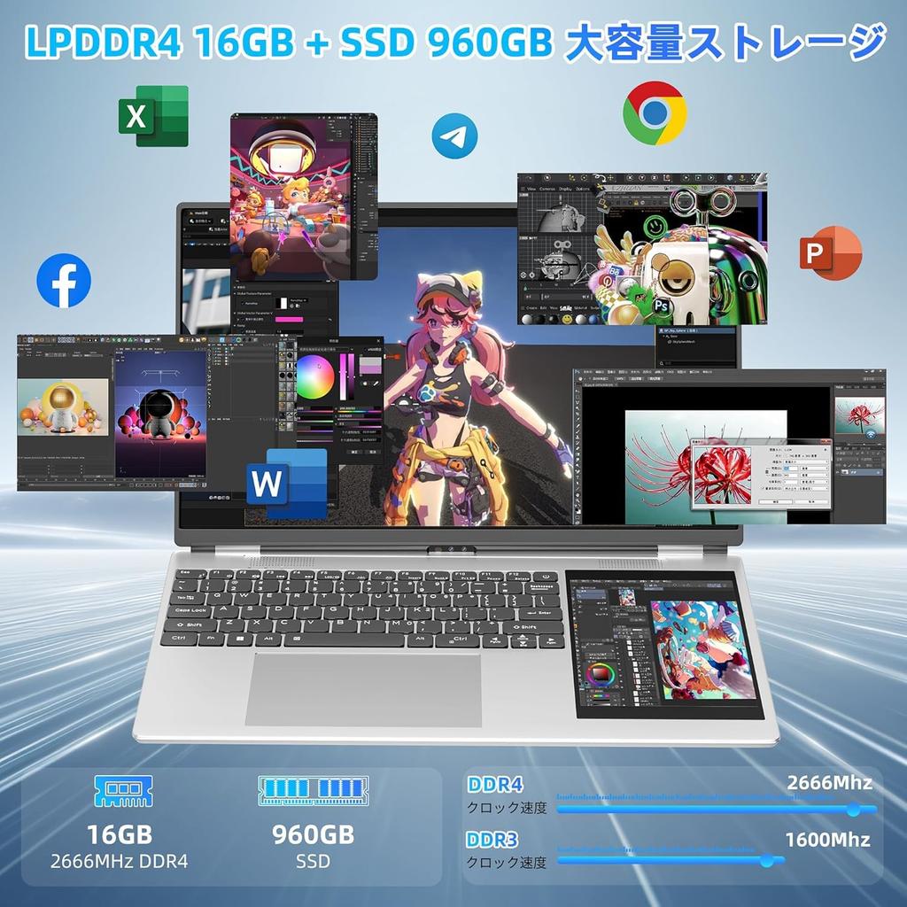 IPS Touchscreen Laptop Office 11 12th Generation Celeron N95 To DDR4 16GB 960GB Laptop USB Face Recognition Backlit Keyboard 15.6-inch 19201080 +