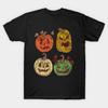 Asian Size Cotton Unisex Tshirt Print T-shirt Vintage Pumpkin Funny Pumpkin Halloween Retro T-shirt No-Cut Print Regular Fit