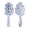 Leaf Long Handle Coarse Tooth Hair Washing Comb, Hollow Wet and Dry Silicone Hard Tooth Cleaning Comb Men's Head Massage Comb