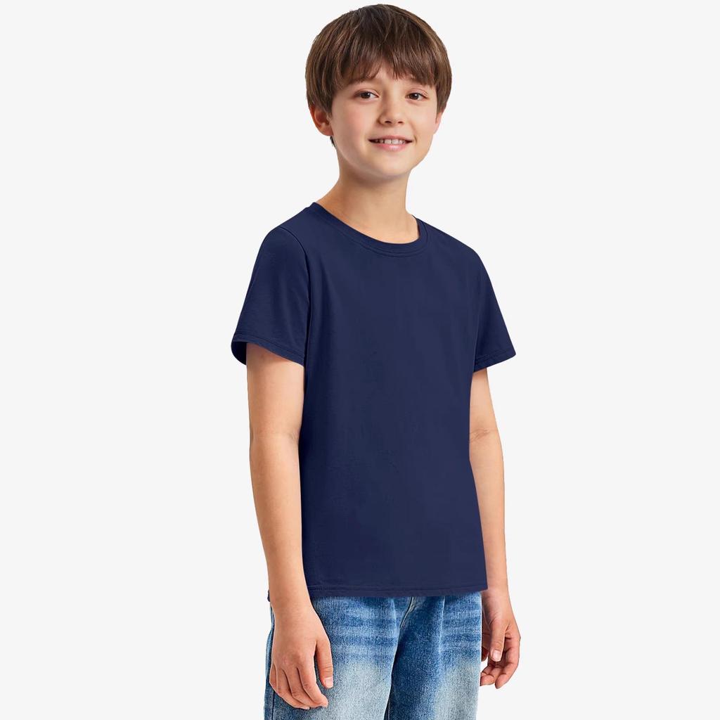 180g Pure Cotton Unisex Parent-Child T-Shirt with Printed Logo - Kids' Short Sleeve Tee