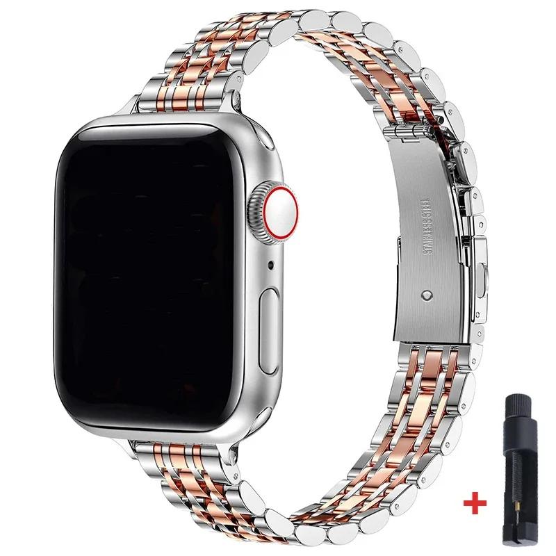 Stainless Steel Strap For Apple Watch Ultra 2 Band 49mm 42mm 44mm Metal Bracelet For iWatch Series 9 8 7 6 SE 5 4 3  45mm 41mm