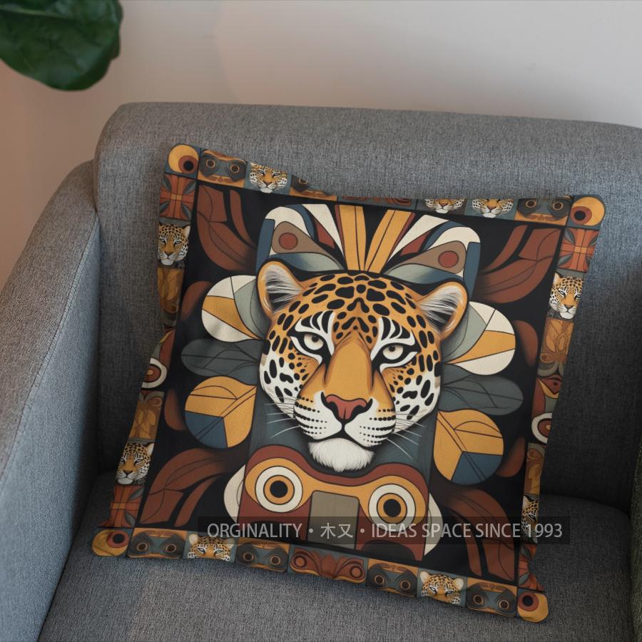 2D Exotic Leopard Design Pillow For Home Decor Pattern Cushion Cover Suitable For Sofa Bedroom Car Pillow Cover