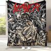 Coperta in Flanella Segno della Band Heavy Metal Rock Classica Slayer, Coperta in Peluche Ultra Morbida e Calda per Casa, Camera da Letto, Letto, Divano, Campeggio, Picnic