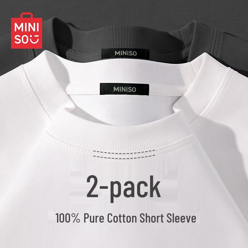 

MINISO Men s Basic Heavyweight Pure Cotton T-Shirt 4XL