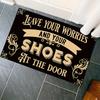 1Pcs Leave Your Worries And Shoes Floor Mat Modern Kitchen Polyester Rug Non-Slip Colorful Indoor Carpet, For Home Bathroom Bedroom Living Room Decor