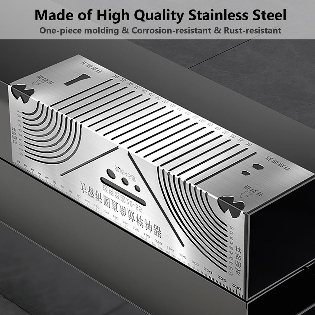 Parallel Drawing Tool Angle & Arc Marking Tool for Metalworking Welding Construction Stainless Scriber Arc Marking Ruler