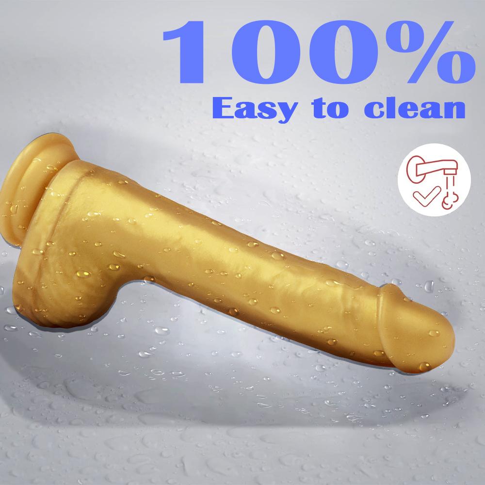 Silika Jel Süper Cilt Silikon Gerçekçi Yapay Penis Yumuşak Vantuz Büyük Büyük Strapon Penis Dick Yetişkin Seks Oyuncakları Kadınlar için Kadın Masturbator
