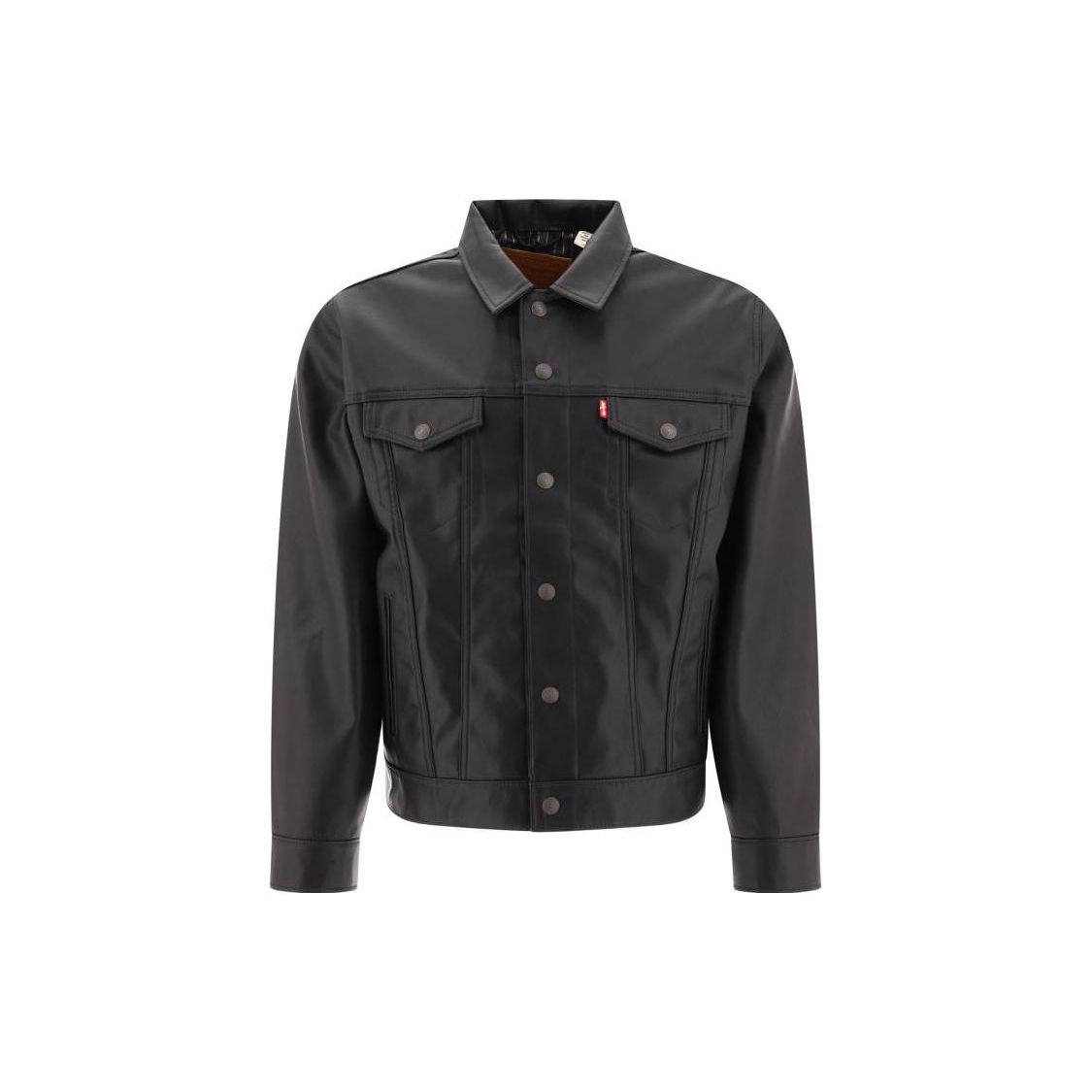 

Куртка мужская кожаная Levis Solid Color Button Down Shiny Leather Jacket Black A5019-0000 M