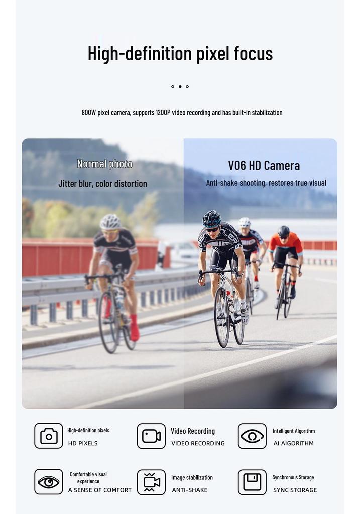 AI Sports Smart Camera Cycling Glasses - 800W HD Photo & Video Recording Glasses