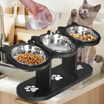 Elevated Cat Food Bowls with Non-Slip Base - Raised Feeder for Neater Eating, Reduce Neck Strain