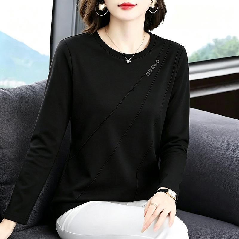 Women S Long Sleeve Crew Neck T Shirt Loose Fit Casual Basic Top