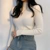 Herbst Winter Basic Rollkragen Langarm Damen Strickpullover Weich Elastisch Locker Pullover Pullover Frau Lässig Einfache Oberteile Innere Kleidung
