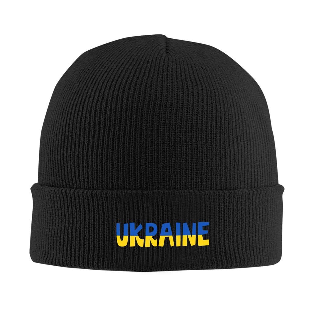 Ukrainian Flag Beanie Hats Knit Hat Unisex Women YK Cool Head Wrap Caps Autumn Hippie Design Bonnet Hats