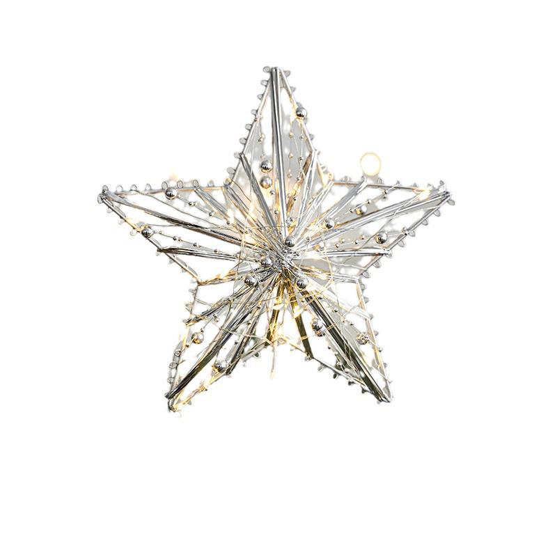 Wrought Iron Christmas Tree Topper Star Pendant