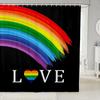 Rainbow Shower Curtain Love Pride Theme Bathroom Curtain for Teen Girls  Bathtub Screen Colorful Stripes Waterproof Decoration