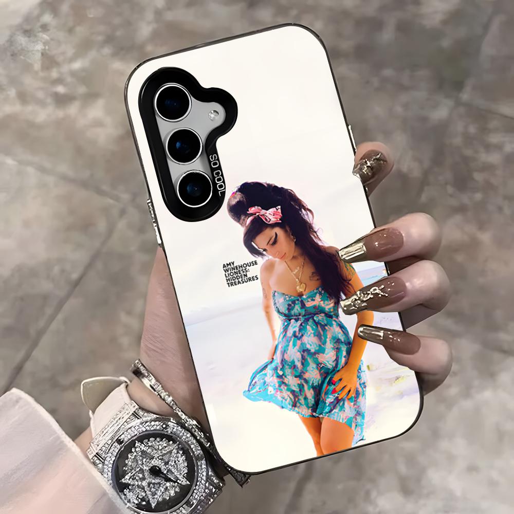 

Amy Winehouse Phone Case For Samsung S25 Ultra S23 S22 S21 S20 Ultra Plus S24 Fe A54 A55 Color Silver Cover Samsung S20 Plus
