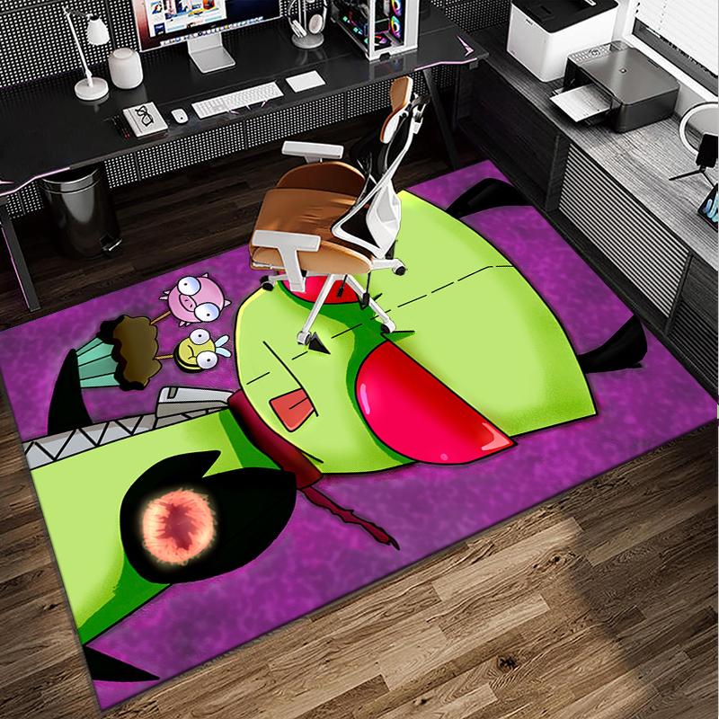 Alien Invasion Pattern Office Rug Chair Mat, Game Carpet, Suitable for Front Door, Bedroom, Living Room, Desk, Holiday Gift