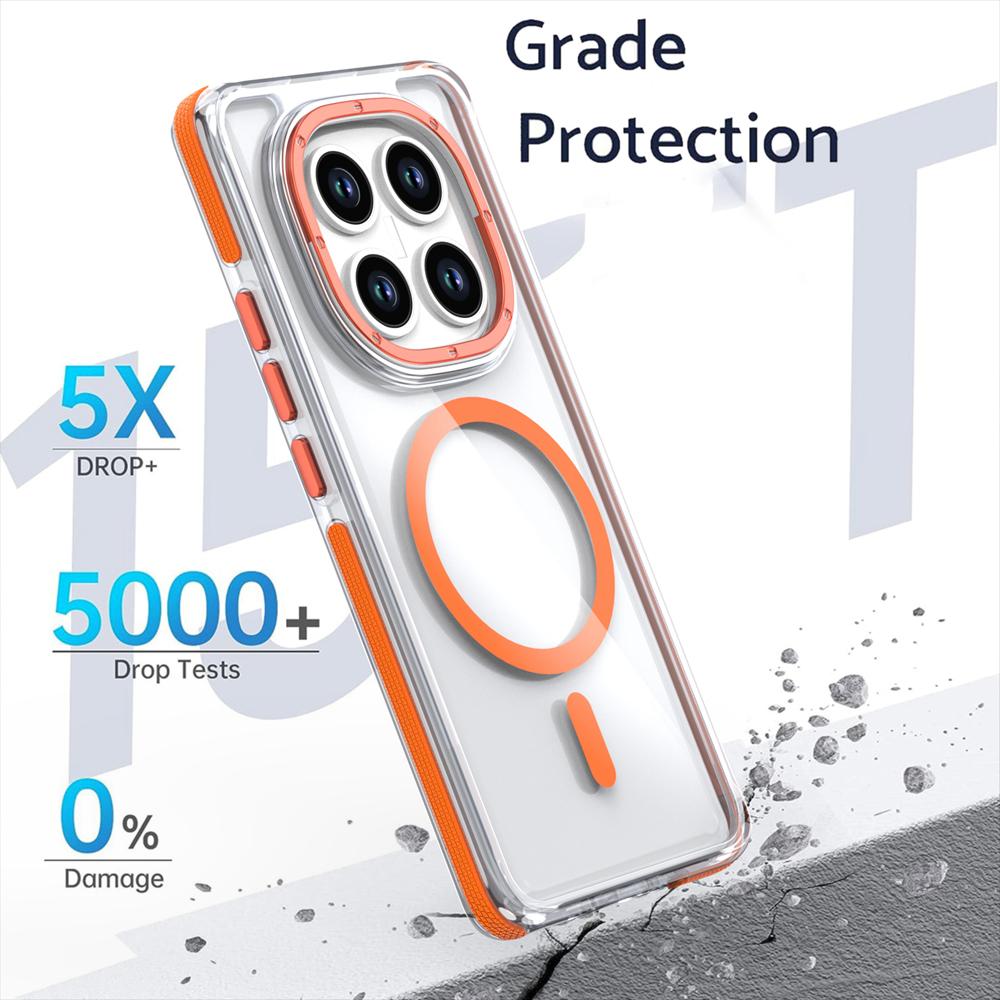 KEYSION Transparent Magnetic Case for MagSafe for Redmi Note 14 Pro+ 5G Clear Shockproof Phone Cover for Redmi Note 14 Pro 4G