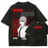 Chainsaw Man Anime Lover Washed T-shirt Year Round Clothing High Quality Personality Clothes Plus Size Unisex New Model Couples Tee