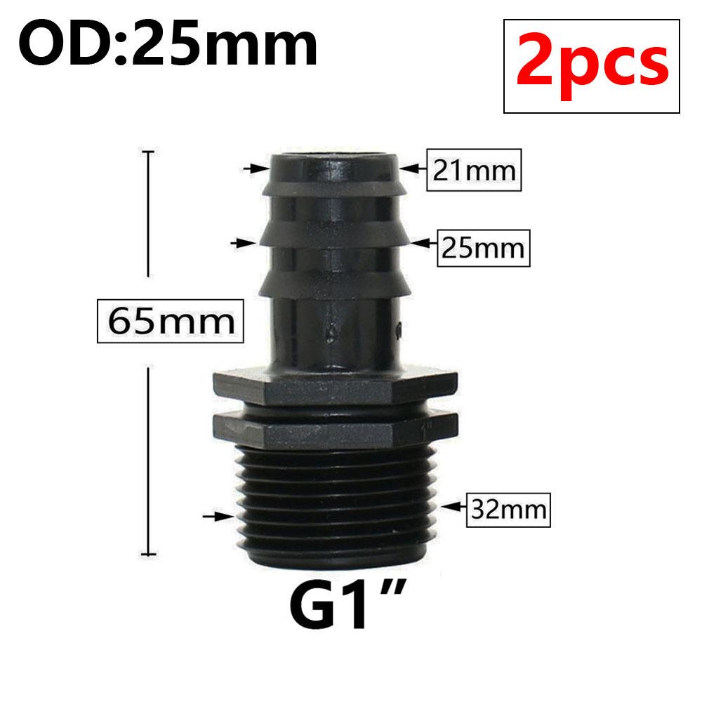 8/16/20/25/32mm Garden PE Tube Connector 1/2 3/4 1" Thread Hose Elbow Barb Coupler Fitting Farm Irrigation PE Pipe Joint