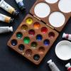 Empty Box Walnut Wood Watercolor Palette Compact Magnetic Suction Mixing Paint Tray Portable Mini Pocket Palette Artist Use