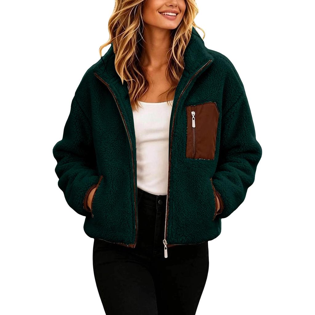 Women's Winter Jacket, Full Zip Long Sleeve Casual Outerwear for Everyday Wear