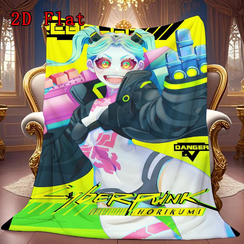Cyberpunk Style with Hook Motifs 2D Flat Pattern Flannel Blanket High Quality All Seasons Warmth and Comfort Perfect for Christmas Gifts.PMT0914336