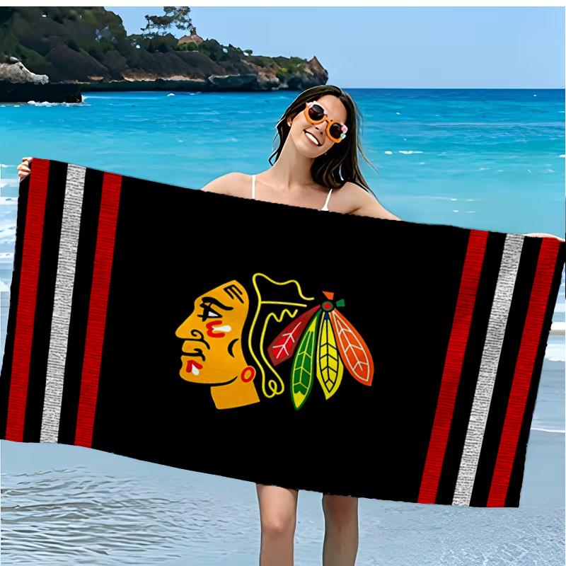 Blackhawks Microfiber Beach Towel, Soft And Absorbent, Quick-Dry, Ideal for Summer Travel, Beach Essential, Swimming Pool Gifts