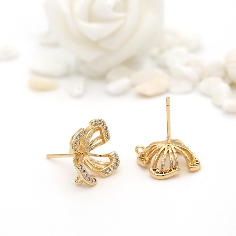 Korean Style 925 Silver Zircon G-shaped Stud Earrings