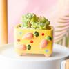 Hand-painted Ceramic Succulent Flower Pot Home Creative and Cute Flowerpot Fruit-shaped Square-mouthed Plant Small Flower Pot