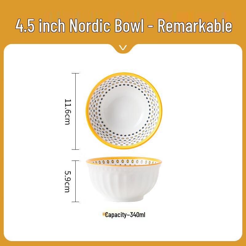 

Nordic Style Ceramic Dining Bowl 4.5 Inch Nordic Bowl