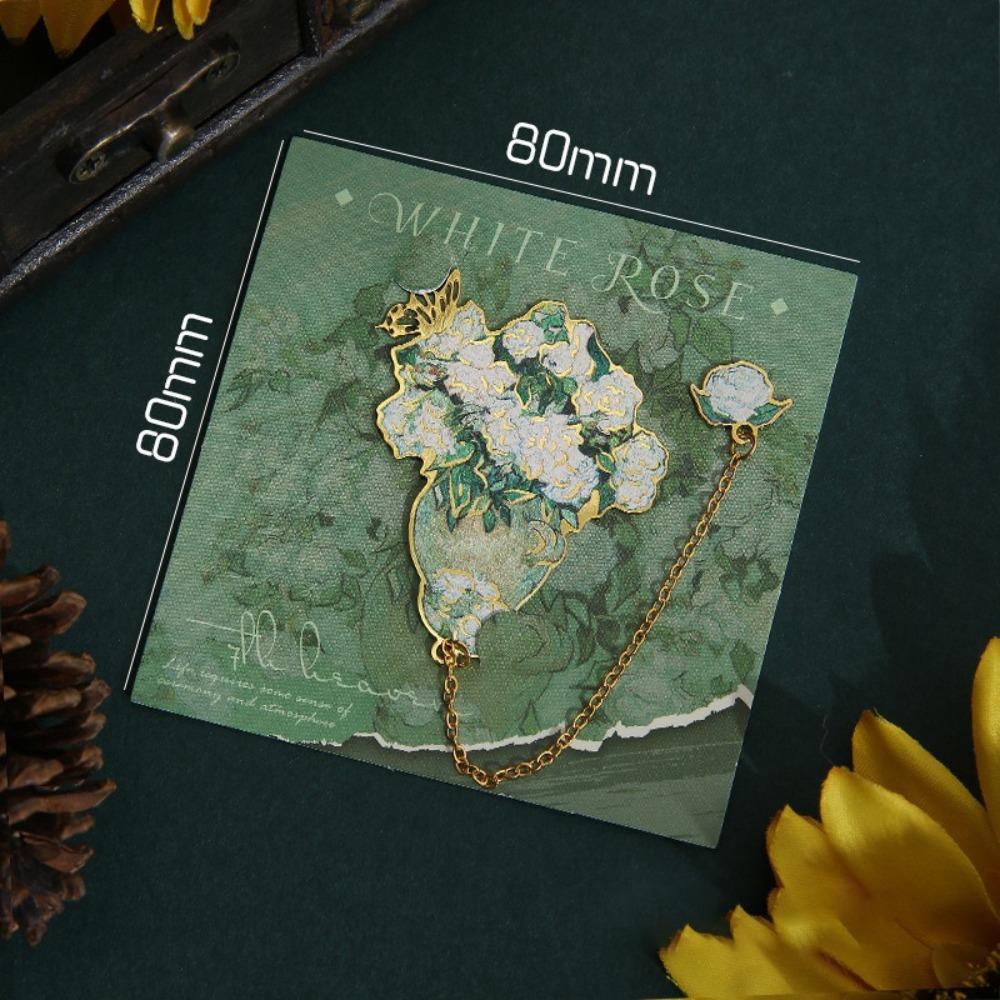 Reading Stationery Reading Book Clip Metal Bookmark Creative Flower Bouquet Bookmark Gift