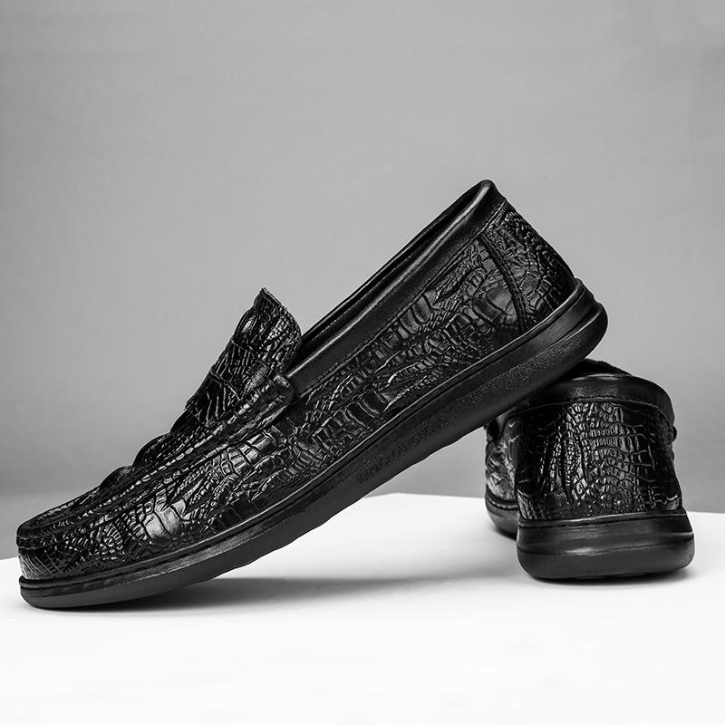 Herren-Loafer mit Krokodilmuster Herrenmode Schuhe Neu Frühling Bequeme Herren-Flats Bequeme Mokassins Klassische Leder Herren Freizeitschuhe
