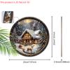 Warm Winter Christmas Wooden Sign with Elk & Snow House Pattern - Merry Christmas Round Sign for Front Door, Wall Hanging Decor - Ideal Christmas Gift