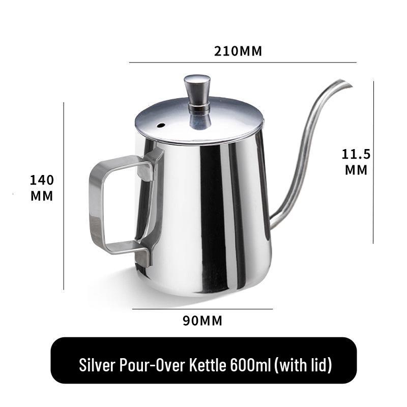 304 Stainless Steel Gooseneck Coffee Kettle with Wood Handle for Pour Over and Outdoor Use
