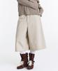 Gicheol Double Waist Bermuda Cotton Pants (Beige)