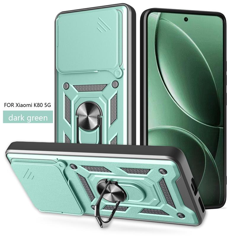 

Для чехла POCO F7 Ultra Противоударная броня Магнитный держатель для автомобиля Кольцо Крышка для Xiaomi Mi Poco F7 Ultra F7Ultra Сдвижная защита объектива Fundas For POCO F7 Ultra зелёный