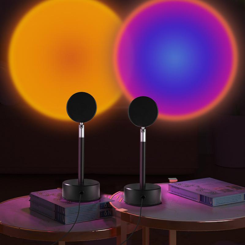 Rotation Degree 180 Projection Lamp Light Visual Mood Rainbow Sun Light Sunset