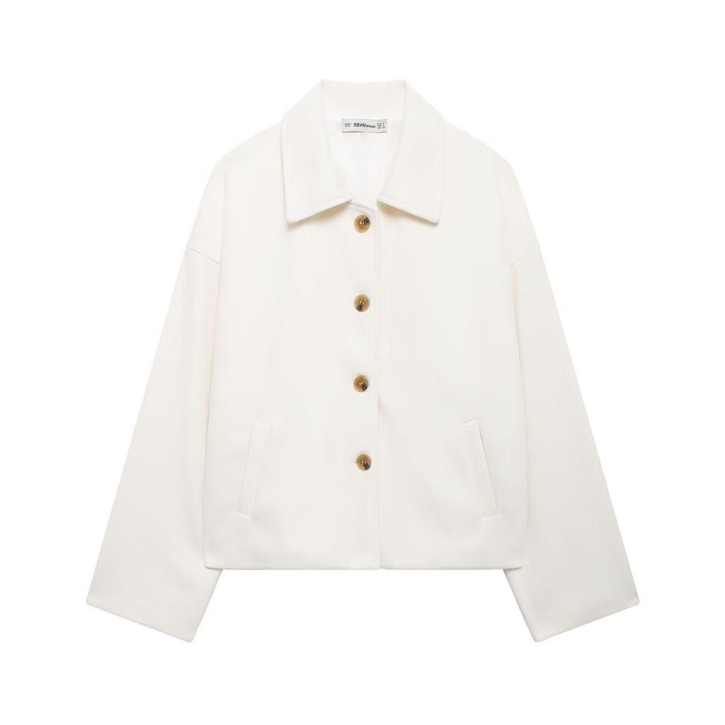 Women's Autumn/Winter Street Fashion Woolen Short Coat with Lapel Collar