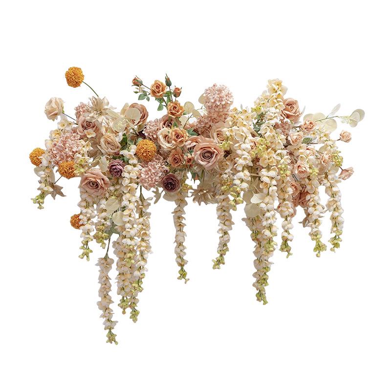 Golden Shower Flower Row Wedding Arch - Outdoor Wall Hanging Decoration