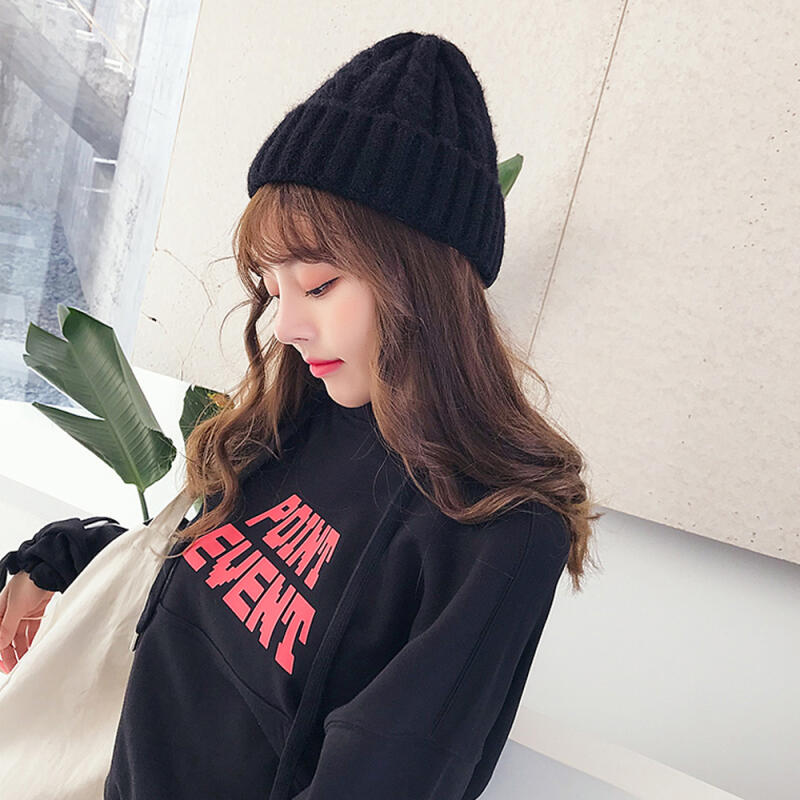 Winter Twisted Knit Hat (Black) Beanie