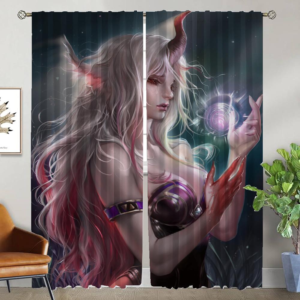 Blackout Kitchen Curtains for Living Room Curtain Female Elf Home Interior Curtains 2 Pieces Shades Tulle for Bedroom Partition