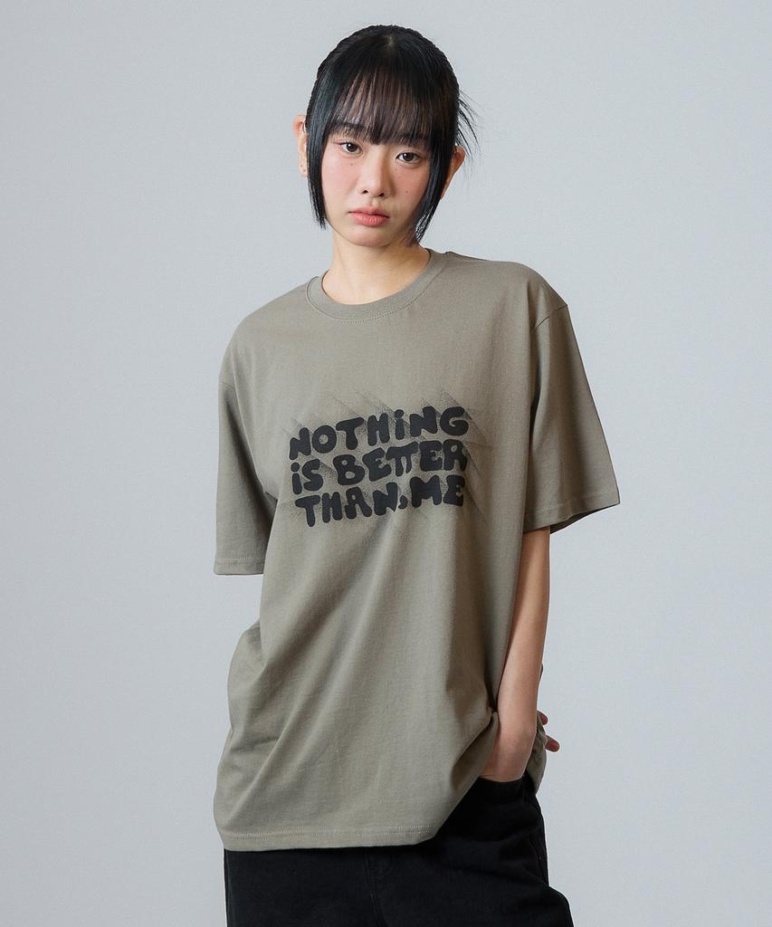 Nasttingijeubeleoldaenmi Light Lettering Tee_Khaki